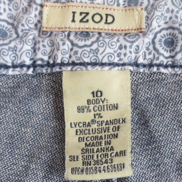 IZOD Capri Jeans Dark Wash Regular Rise Comfy 5 Pocket Stretch Cotton Size 10 - Picture 5 of 9